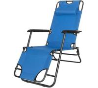 Transat de jardin pliable - SPRINGOS - bleu - Chaise longue de jardin