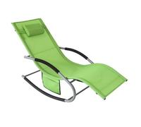 Transat et balancelle bébé SoBuy OGS28-GR Bain de Soleil Chaise Longue Fauteuil à Bascule avec Appui-tête et Pochette