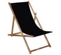 Transat De Jardin - Springos - Chaise Longue Pliante En Bois De Plage - Noir Multicolore