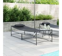 Transat De Jardin Vidaxl Anthracite 200x74x73 Cm Acier Et Textilène