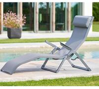 Transat DECIMA Ardoise Gris quartz 2 positions - Aluminium traité époxy, Texaline Hespéride