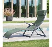 Transat ""Decima"" vert olive & graphite aluminium traité époxy en texaline - Hespéride