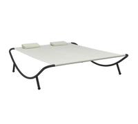 vidaXL Transat deux places d'extérieur Crème 200 x 173 x 45 cm