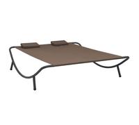 Chaise Longue D'extérieur Tissu Marron Marron