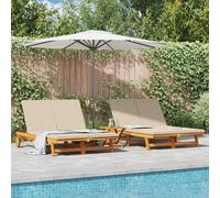 Transat Double Vidaxl Avec Des Roues Et Un Coussin En Bois D'acacia