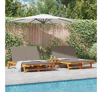 Transat Double Vidaxl Avec Roulettes Et Coussin En Bois D'acacia