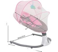 Transat électrique automatique, alimentation USB, charge maximale 18 kg, design moderne, rose