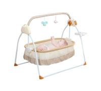 Transat électrique avec arche jouet 5 vitesses de balançoire 0-18 mois bébé avec Bluetooth intelligent et panneau de commande intelligent, télécommande, moustiquaire pour enfants jusqu'à 0 à 25 kg
