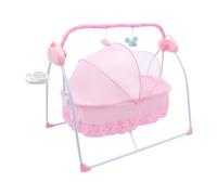 Transat électrique avec arche jouet 5 vitesses de balançoire 0-18 mois bébé avec Bluetooth intelligent et panneau de commande intelligent, télécommande, moustiquaire pour enfants jusqu'à 0 à 25 kg