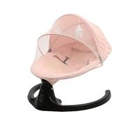 Transat électrique pliable pour bébé avec moustiquaire, télécommande Bluetooth, 5 amplitudes de vibrations et minuterie, siège bébé musical avec appui-tête, jouet jusqu'à 15 kg, rose