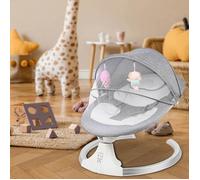 Transat électrique pour bébé - 0-10 mois - Bluetooth + télécommande + moustiquaire + 5 positions de bascule + 75 x 51 x 44 cm