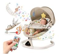 Transat électrique pour bébé - 5 vitesses bascule - musique Bluetooth - télécommande - minuterie - balancoire bebe - Avec assiette
