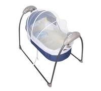Transat électrique pour bébé avec technologie auto-swing, lit bébé/lit d'enfant avec 5 modes de balançoire, fonction musique et moustiquaire, télécommande, réglage de la minuterie, ceinture de