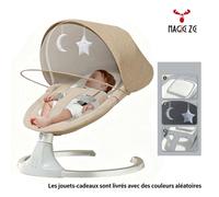 Transat électrique pour bébé MagicZC, batterie rechargeable, musique Bluetooth, télécommande, capacité 15kg, couleur kaki