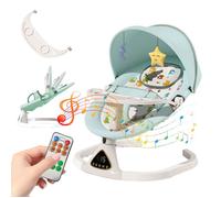 Transat Électrique pour Bébé, Réglable Hauteur, 5 Modes du Balancement, Arche avec Jouets, pour Bébés de 0 à 18 Mois