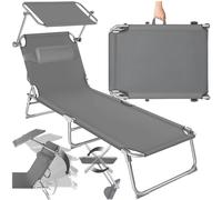 Transat en acier Pliable Dossier réglable en 4 positions avec coussin de tête
