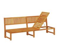 Vidaxl Chaise Longue Marron Acacia Taille Unique Accoudoirs Ajustables