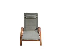 Concept Usine – Transat en bois Naari – Toile PVC gris olive