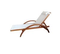 Transat en bois H. 95 cm L. 75 cm blanc non empilable non pliable