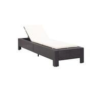 Transat en resine tressee L. 220 cm H. 35 cm noir non empilable non pliable