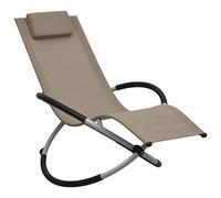 Transat Enfant, Bain de Soleil en Acier Thermolaqué, Design Pliable avec Coussin, Transat Jardin Exterieur, Relax Jardins Exterieur, pour Jardins, Terrasse, Balcon, Couleur Taupe, 60.5x121x59.5 cm