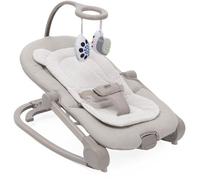 Chicco Transat Mia 2-en-1 – Réducteur en coton biologique, Barre de jeu réversible, Musique – Beige