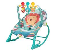 Transat Evolutif Original, Transat et Siège Sauteur avec Vibrations Apaisantes, Arche de Jeu avec 3 Jouets, Contrôle du Volume, Repose-tête Amovible, Dès la Naissance à 18 kg 80 x 60 x 43 cm (Bleu)