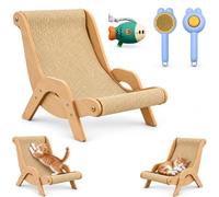 Transat-griffoir pour Chat, lit-transat griffoir avec Base antidérapante, Bois Massif Multicouche et sisal pour Faire Ses Griffes (Bamboo-Texture,XL)