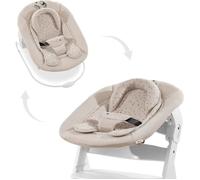 hauck Siège Bébé et Réhausseur 2-en-1 pour Chaise Haute Bébé Alpha+ et Beta+, dès la Naissance jusqu’à 9 kg, avec Harnais 3 Points, Réducteur de Siège et Base Amovible, Winnie l'Ourson Beige
