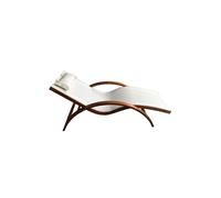 Transat havana beige en bois H. 67 cm L. 58 cm non empilable non pliable
