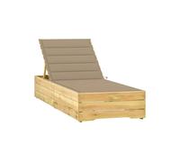 Transat - HELLOSHOP26 - Non spécifié - Bois de pin imprégné - Dossier réglable - Coussin beige