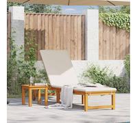 vidaXL Chaise longue de jardin avec table en bois massif d'acacia, huile naturelle