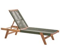 Transat Jardin Bain de Soleil Dossier inclinable en Bois d'Acacia et Corde