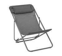Transat Jardin Pliant Multi-positions Avec Têtière - Maxi Transat + - Batyline® Duo - Gris Obsidian - Lafuma Mobilier