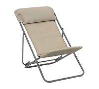 Transat Jardin Pliant Multi-positions Avec Têtière - Maxi Transat + - Becomfort® - Beige Moka - Lafuma Mobilier