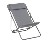 Transat Jardin Pliant Multi-positions Avec Têtière - Maxi Transat + - Becomfort® - Gris Silver - Lafuma Mobilier