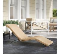 Transat jardin polyrotin hydrofuge coussin inclus 120kg UV - Mobilier extérieur balcon 166x63x76 cm beige