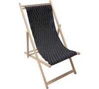 Transat Jardin Prive - Chilienne Dralon Geometric Noir - Toile Amovible.