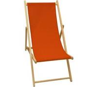 Transat JARDIN PRIVE Chilienne en bois coloris paprika Tissu traité déperlant Rouge