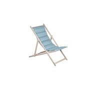 Transat JARDIN PRIVE Chilienne matelassée Danemark blue structure en bois massif Bleu