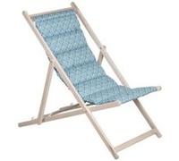 Transat Jardin Prive Chilienne Matelassée Danemark Blue Structure En Bois Massif