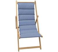 Transat JARDIN PRIVE Chilienne matelassée Fjord Toile amovible Indigo Bleu Bleu G