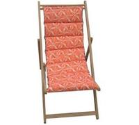 Transat JARDIN PRIVE Chilienne matelassée Vague Toile amovible Structure en bois et