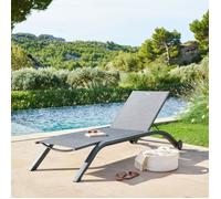 Transat ""Jimani"" anthracite & graphite 2 roues en aluminium et texaline - Hespéride