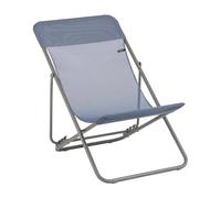 Lafuma MOBILIER - Transat Pliant Multiposition Maxi TRANSAT - Toile Batyline Résistante - Chaise Longue Pliante Terrasse et Jardin - 4 Positions, Tout Confort, Fabriqué en France - Bleu Ocean