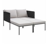 Transat/Lit-canapé d'extérieur - CLARENCE® - Bain de Soleil simple - Anthracite 153 x 115 x 69.5cm Acier enduit de poudre 20796