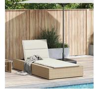 Transat/Lit-canapé d'extérieur - CLARENCE® - Bain de Soleil simple - avec coussin flottant beige résine tressée 94457
