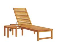 Transat/Lit-canapé d'extérieur - CLARENCE® - Bain de Soleil simple - Marron 202 x 53 x 89cm Bois d'Acacia Massif 62625
