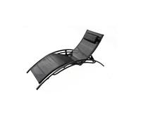 Transat noir ajustable et empilable 1 place avec pieds acier LIMEA