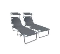 Transat pare soleil Lot de 2 pcs Gris